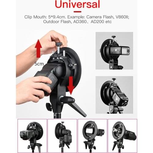 Godox S-Typ Halterung Bowens S Halterung for Speedlite Flash Snoot Softbox Beauty Dish Waben