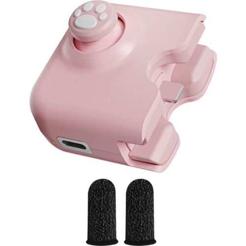 For PUBG Game Controller with 2 Finger Sleeves Joystick Gamepad for iPhone Port with Charging Port for LOL CF