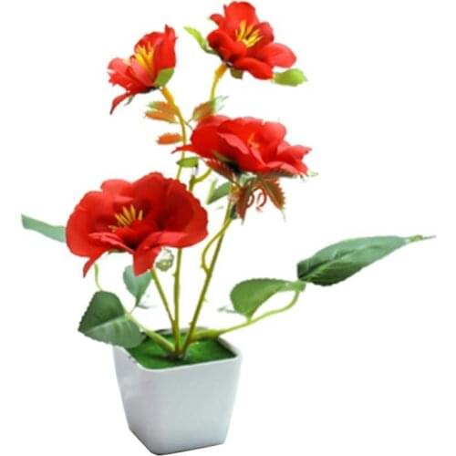 Artificial Flower Potted Plant Plastic Flower Bonsai Home Garden Office Cafe Wedding Party Bonsai Ornament Decoration