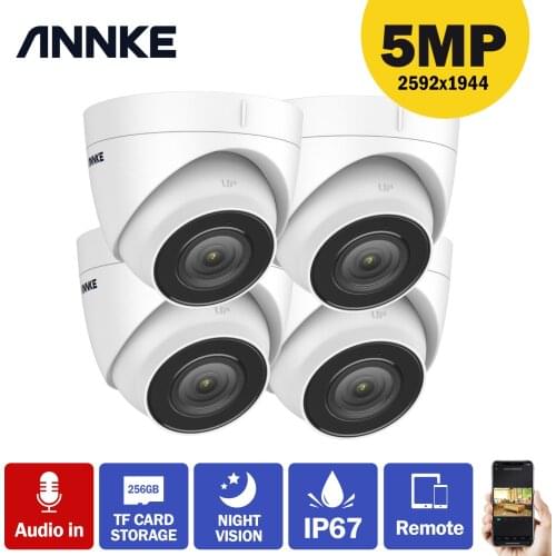 ANNKE C500 Ultra HD 5MP POE Camera IP67 Weatherproof Security Network White Dome 2.8mm EXIR Night Vision Email Alert PoE Camera