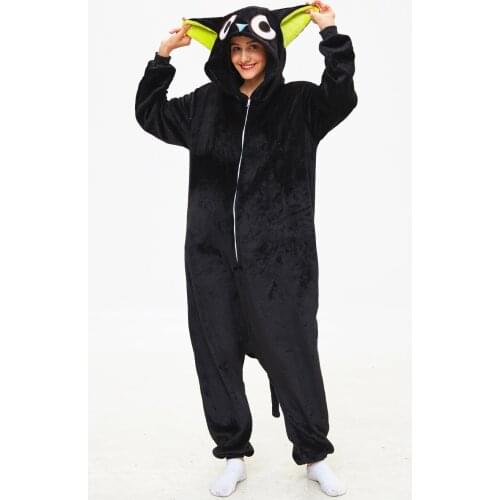 LuoXiaoHei Cat Onesie Adult Animal Unicorn Pajamas Suit Warm Soft Stitch Sleepwear Onepiece Winter Jumpsuit Pijama