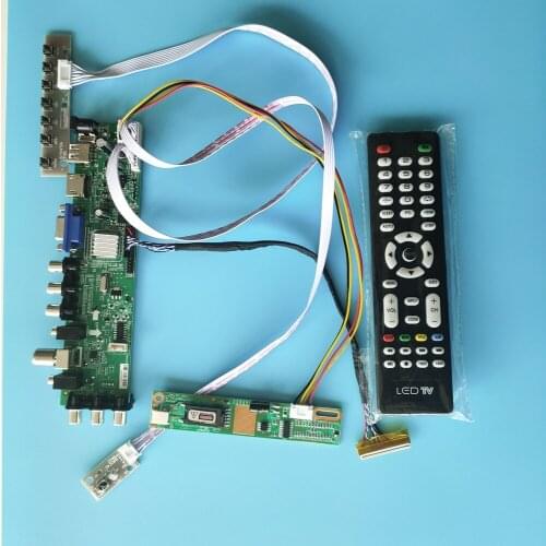 Kit For LP150E05(A2)(K1) DVB-C DVB-T Digital HDMI remote 30pin 1400X1050 TV VGA USB AV 1 CCFL LCD Panel Controller board 15"