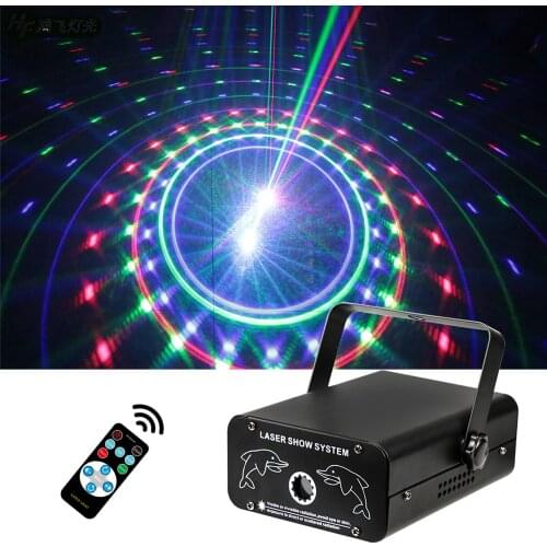 Laser stage lighting Single Hole Full Color Grating Animation Laser Light Voice Disco karaoke light Laser Projector