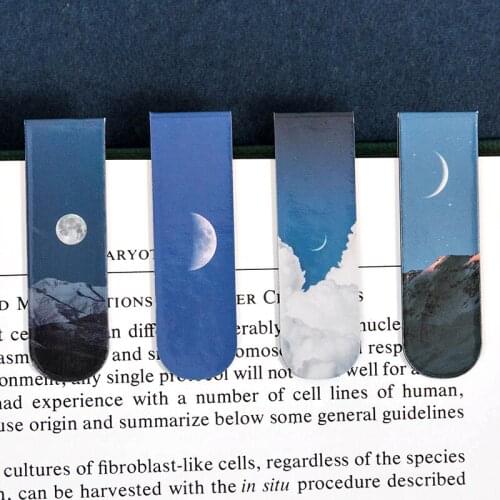 Magnetic Bookmarks Moon Stars Magnet Page Markers Clips For Student Office