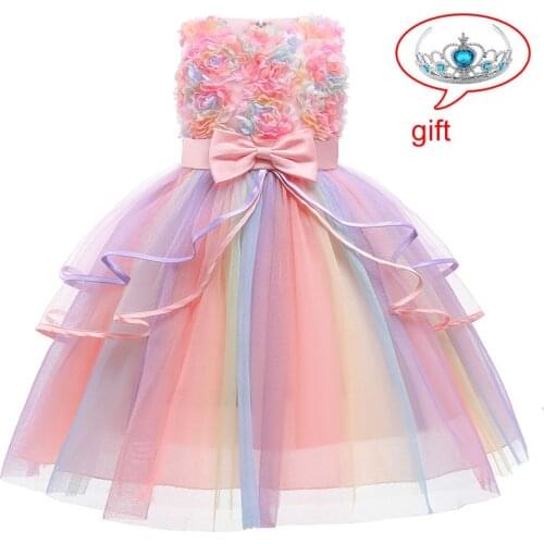Elegant Children Princess Dress Kids Dresses For Girls Birthday Evening Party Dress Flower Girls Wedding Dress Vestido 4 6 12 Y
