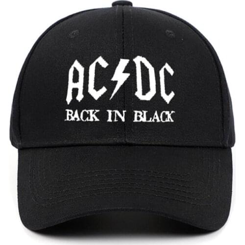 New 100% Cotton Embroidery AC/DC Men Women Rock Band Baseball Cap Outdoor Summer Sun Caps Hip Hop Hats Sports Cap Adjustable