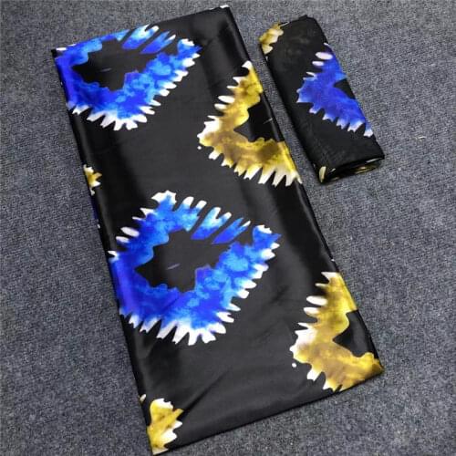 New Arrival satin silk fabric Fashion african wax pattern design african wax prints Eco-Friendly silk fabric for Party Dress