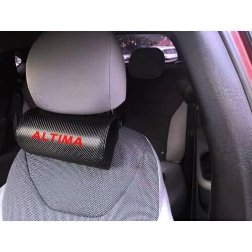 For Nissan Altima Carbon Fiber Texture PU Leather Auto Car Seat Head Neck Rest Cushion Neck Support Safety Pillow Headrest Pad