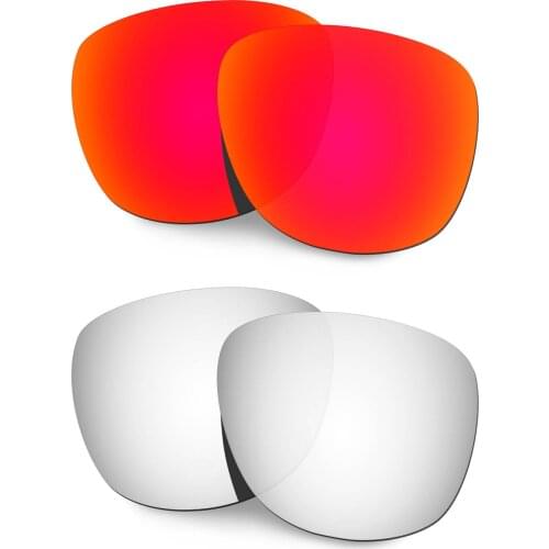 HKUCO Polarized Replacement Lenses For Trillbe X Sunglasses Red/Silver 2 Pairs