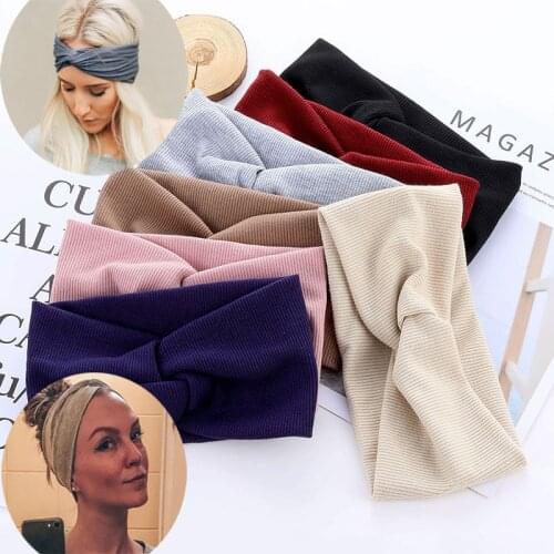 Cotton Elastic Knot Headbands Hair Accessories For Women Girls Twist Cross Hairband Makeup Head Band Lady Fashion Hair Holder