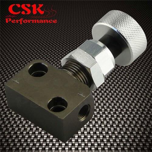 Adjustable Knob Screw Type Brake Proportioning Valve Bias Valve Silver