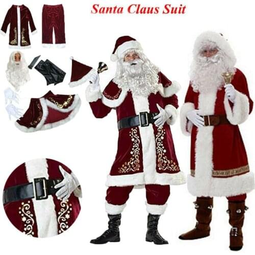 Chiristmas Santa Claus Set Sashes Coat Pant Set Loose Casual Party Club Fashion Classic Santa Claus Set