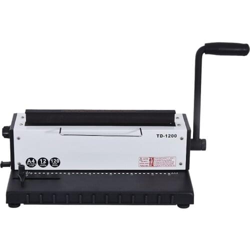 TD-1200 Manual Spiral Wire Binding Machine Metal 34 Punching Hole File Menu Photo Album A4 Paper Document Binder Puncher Machine