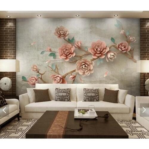 Embossed Flower Mural Printed Photo Wallpapers Papel Tapiz Para Pared Contact Paper Wall Papers Textured Wallpaper Wall Mural