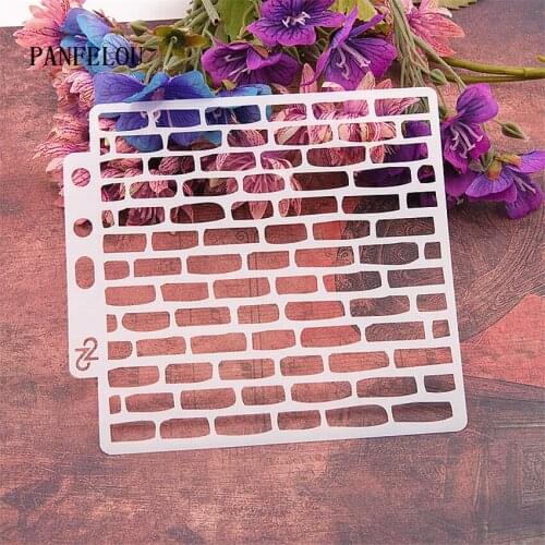 The brick grid scrapbook stencils spray plastic mold shield DIY cake hollow Embellishment printing lace ruler Valentines Day