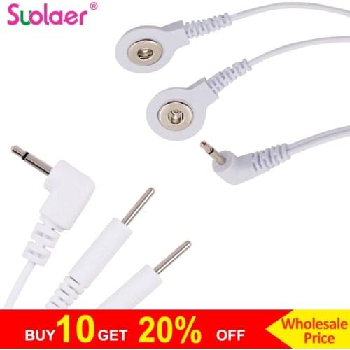 Replacement 2-Pin Electrode Lead Wires Connector Cables Jack DC Head 2-Way Connect Physiotherapy Machine TENS Unit Accessories