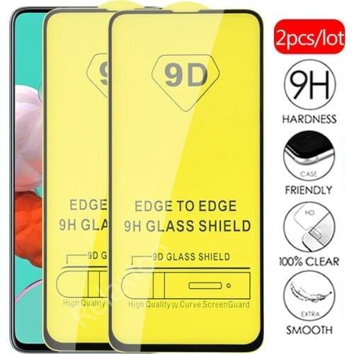2pcs 9D Full glue protective glass For samsung galaxy a51 a71 a31 a515F a715F a315F a 51 71 31 a515F 315F a715F Cover armor Film