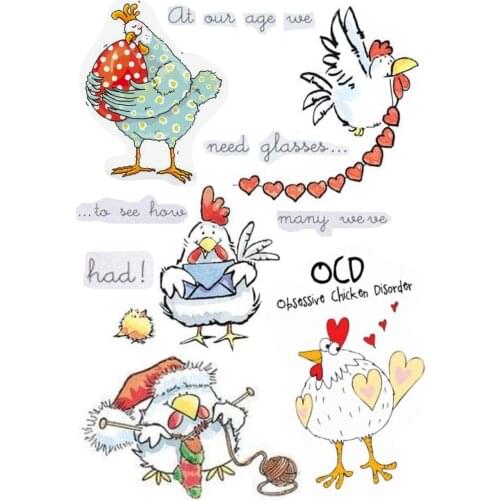 Animal chicken Transparent Silicone Rubber Stamp and metal die Sheet Cling Scrapbooking DIY Cute Pattern Photo Album Stamp