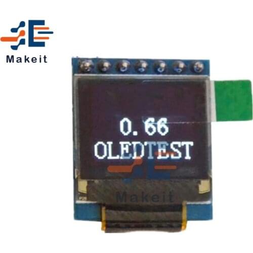 0.66 Inch 0.66" OLED Display Module 64x48 HD LCD Screen Board 7 Pin IIC I2C SPI Interface 3.3-5V AVR STM32 SSD1306 for Arduino