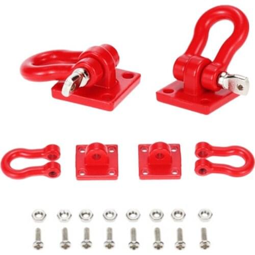 2pcs RC Car Metal Trailer Shackle Rescue Tow Hook for 1/10 RC Crawler Traxxas TRX4 Axial SCX10 90046 RC4WD D90 TF2 Tamiya