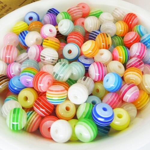6mm 100pcs Resin diy beads Transparent spacer colors Stripe 6mm Dia,50PCs for Making necklace bracelet diy craft , for kid gift