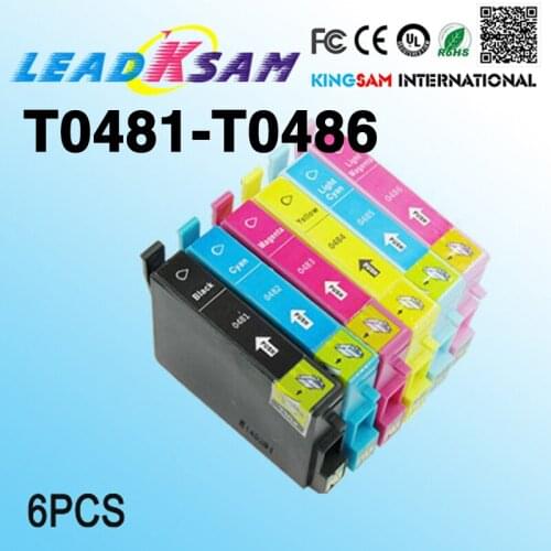 6x T0481 Ink Cartridge compatible for Stylus Photo R200 R220 R300 R300M R320 R340 RX500 RX600 RX620 RX640