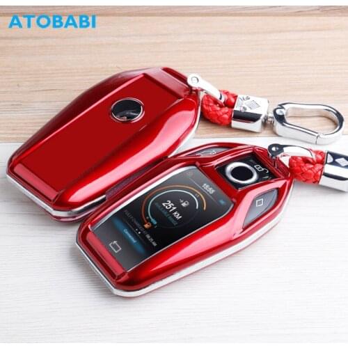 ATOBABI ABS Car Key Case For BMW 7 5 Series 740i 750i G11 G12 G30 G31 G38 LCD Smart Keyless Entry Remote Control Protector Cover