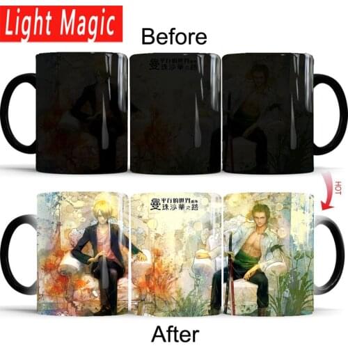 One Piece cool Zoro mugs magic coffee gift mug color changing mug cup drop shipping mug