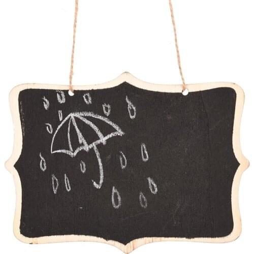 Wooden Wall-mount Black Board With Rope/Wood Blackboard Memo/Message Board 12*16*0.25cm