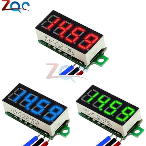 4 Bit 0.36 inch Mini Digital Voltmeter 0-100V DC Volt Voltage Meter LED Panel Electric Voltage Tester Gauge 3 Wires 12V 24V 48V