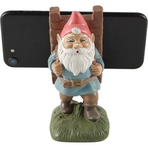 Santa Resin Gnomes Craft Sculpture Decorative Ornament Phone Holder Home Decoration Gifts