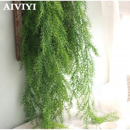 HQ Hanging Vine Fake plant Pine needles Leaf Artificial Flowers Multi-use Christmas Party Home Decoration
