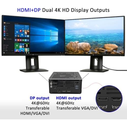Hot selling dual Lans Gaming Mini PC Intel i9 9880H i7 9850H Xeon 2186M DDR4 64GB 2*M.2 PCIE+1*2.5'SATA win10 desktop computer