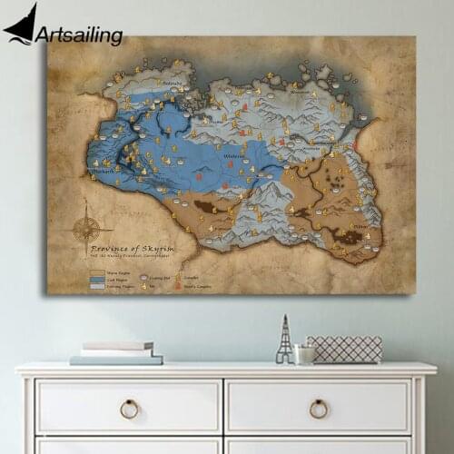 ArtSailing 1 Piece game v skyrim Poster Modern Wall Art Modular Picture Bedroom Background Home Decor Painting Canvas Print