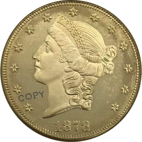 1878 United States 20 Twenty Dollars Liberty Head Double Eagle with motto Gold coin Brass Collectibles Copy Coin
