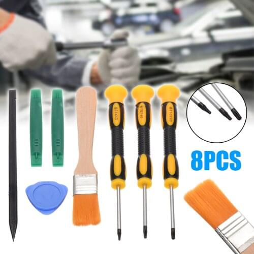 8 in 1 Prying Tools Kit Spudger Pry Opening Screwdriver and Cleaning Brush Set Hand Tools Repair Set for Xbox One 360 PS3 PS4