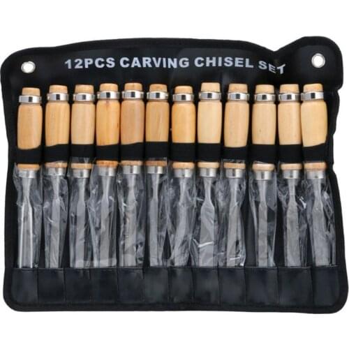 12Pcs Wood Carving Hand Chisel Woodworking Tool Set Woodworkers Gouges