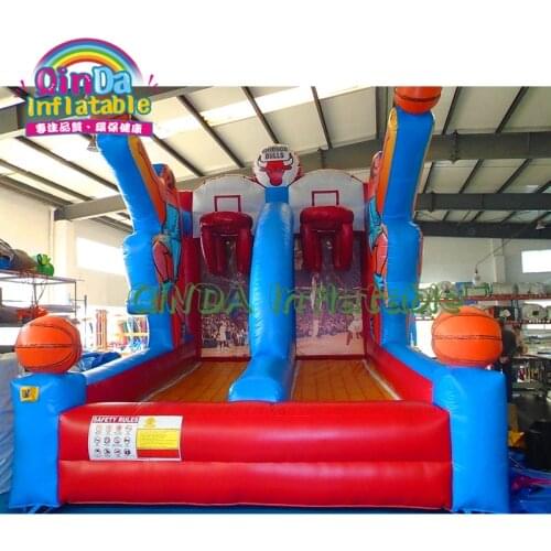 Double 2 players sport shooting inflatable basketball hoop game