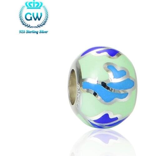 Real Pure 925 Sterling Silver Charm For Silver 925 Bracelet Beads & Diy Jewelery Making Brand GW Amld004