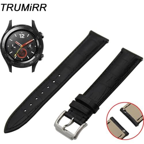 Quick Release Band 1st Layer Genuine Leather Strap for Huawei Watch 2 Pebble Time Round 20mm Bradley Timepiece Wrist Bracelet