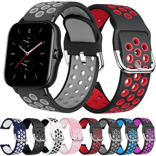 For Huami Amazfit GTS 2 Bip 1s Lite GTR 42mm gts2 Silicone Watchband 20mm Watch Strap Sport Bracelet Wristbands For Haylou LS02