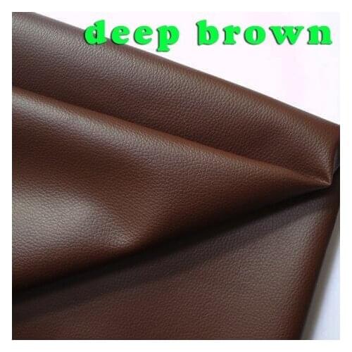 Deep Brown Small Lychee Pu Leather Faux Leather Fabric Pu Artificial leather Upholstery Leather By The Yard Free Shipping