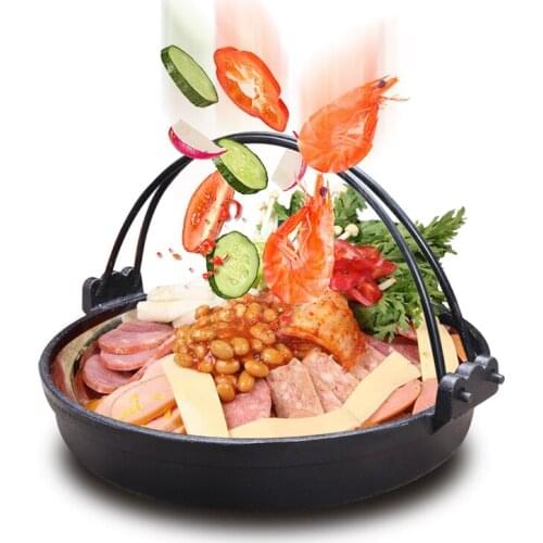 Japanese Style Thickening Barbecue Frying Pan Sukiyaki Cast Iron Black Plate Pan Thermal Power General Purpose Stew Hot Pot
