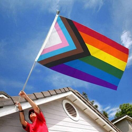 Hot Sale 150X90CM Aerlxemrbrae Rainbow Flag Durable UV Resistant Progress Pride Flag Support for LGBT Flag Gay rainbow freedom