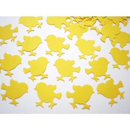 Bright Yellow Baby Chick Easter punch die cut Confettis birthday wedding bridal baby shower party Table scatters scrapbooking