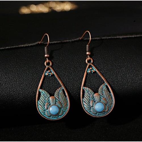 Ladies Earrings 2020 Indian Jewelry Vintage Ethnic Boho Drop Earrings For Women Bride Jewelry Accessories
