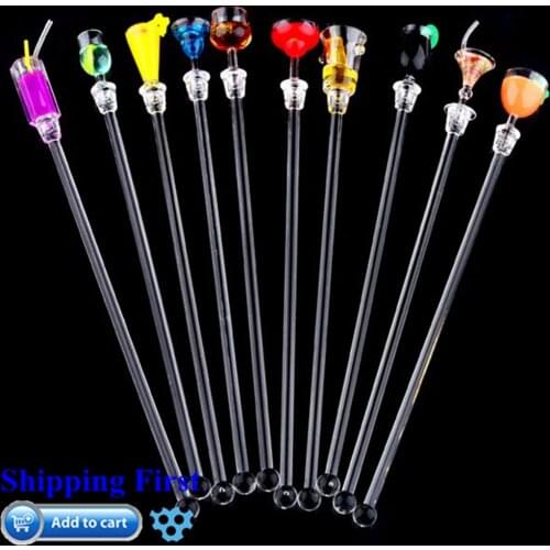 10Pcs/set Cute Cocktail Drink Mixer Bar Puddler Muddler Stirring Mixing sticks Ladle Stirrer Swizzle Sticks 23 cm