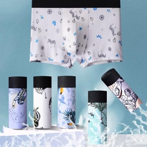 3 Pcs/Lot New Mens Underwear High-End Ice Silk Breathable Man Underpants Soft And Comfortable Antibacterial Men Boxer Briefs
