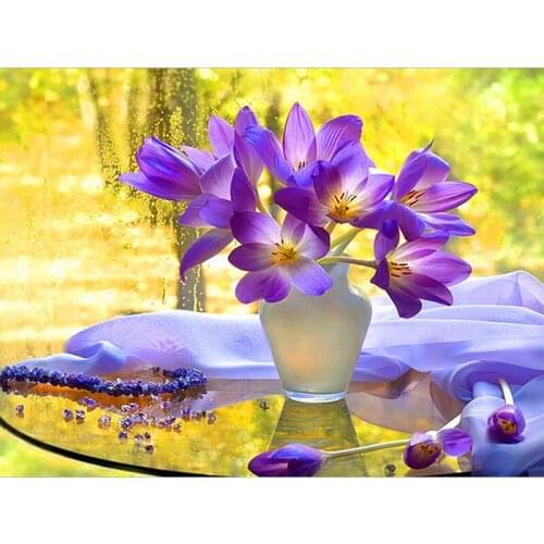 Diamond Mosaic Flowers 5D DIY Diamond Painting Cross Stitch Diamond Embroidery Full Drill round Picture Of Rhinestone