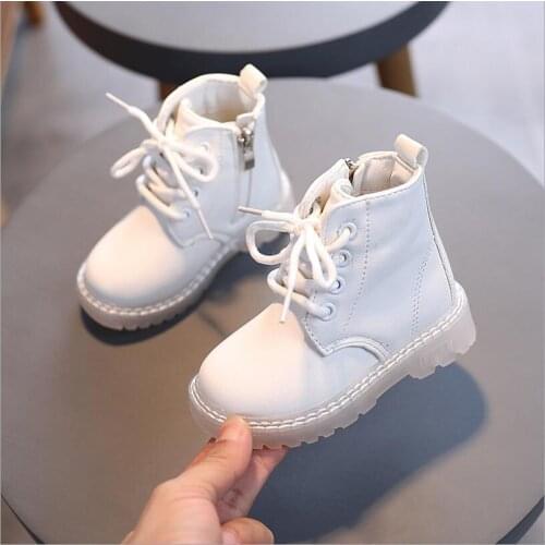 Spring And Autumn Childrens Martin Boots Boys And Girls Soft Sole On Slip Zipper Fashion Single Boot Baby Walking Shoes